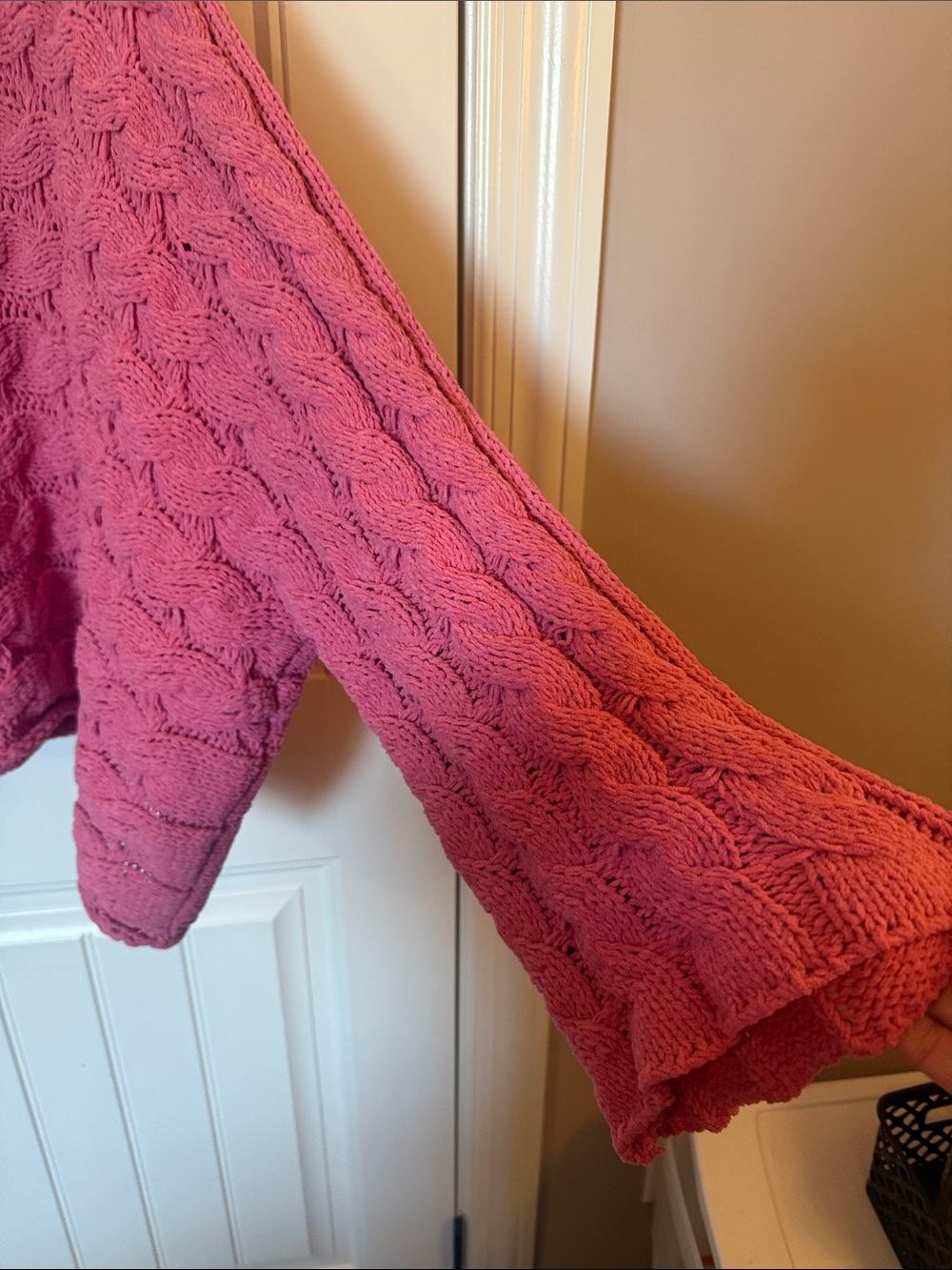 POL Women's Pink Cable Knit Sweater - Picture 3 of 6